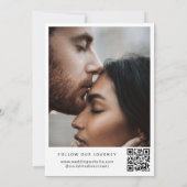 Moderne Typografie-Schnappschüsse QR-Code-Hochzeit Save The Date (Rückseite)