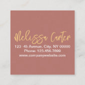 Moderne Typografie Schönheit Makeup Artist Lashes Quadratische Visitenkarte (Rückseite)