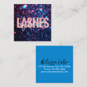 Moderne Typografie Schönheit Makeup Artist Lashes Quadratische Visitenkarte (Vorne/Hinten)