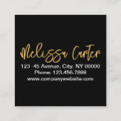 Moderne Typografie Schönheit Makeup Artist Lashes Quadratische Visitenkarte (Rückseite)