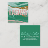 Moderne Typografie Schönheit Makeup Artist Lashes Quadratische Visitenkarte (Vorne/Hinten)
