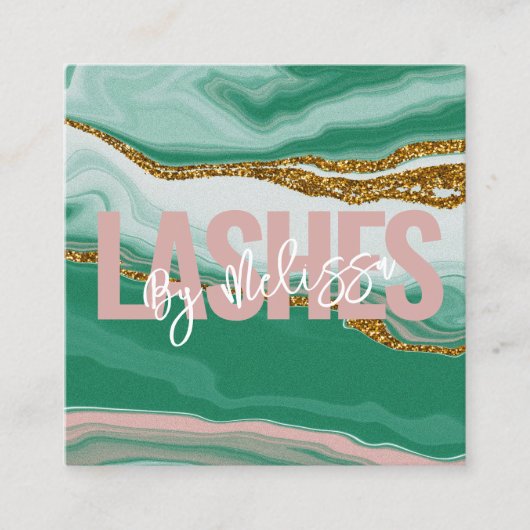 Moderne Typografie Schönheit Makeup Artist Lashes Quadratische Visitenkarte (Vorderseite)