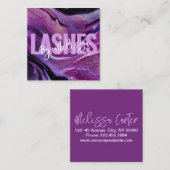 Moderne Typografie Schönheit Makeup Artist Lashes Quadratische Visitenkarte (Vorne/Hinten)