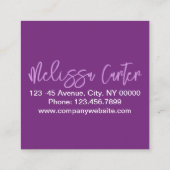 Moderne Typografie Schönheit Makeup Artist Lashes Quadratische Visitenkarte (Rückseite)