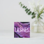 Moderne Typografie Schönheit Makeup Artist Lashes Quadratische Visitenkarte (Stehend Vorderseite)