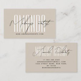 Moderne Typografie-Schrift beige Visitenkarte