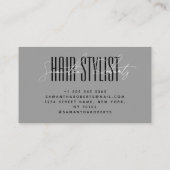 Moderne Typografie-Schrift grau Visitenkarte (Rückseite)