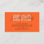 Moderne Typografie-Schrift neonange Visitenkarte (Rückseite)
