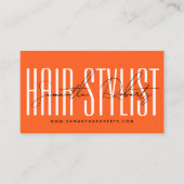 Moderne Typografie-Schrift neonange Visitenkarte (Vorderseite)