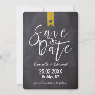 Moderne Typografie-Schultafel Kein Foto Save The Date