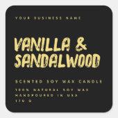 Moderne Typografie, Schwarz-Gold-Sojakonzerne Quadratischer Aufkleber (Vorderseite)