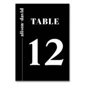 Moderne Typografie schwarz-minimalistische Hochzei Tischnummer (Vorderseite)