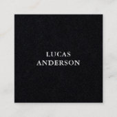 moderne Typografie schwarz Quadratische Visitenkarte (Vorderseite)