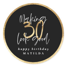 Moderne Typografie Schwarz und Gold 30. Geburtstag