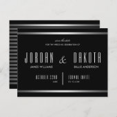 Moderne Typografie | Schwarz und Silber Save the D Ankündigungspostkarte (Vorne/Hinten)