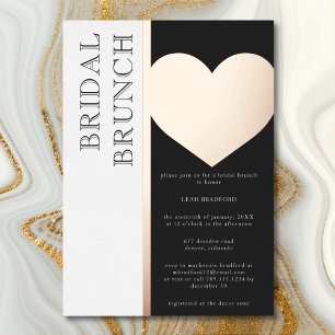 Moderne Typografie Schwarz-weiß Bridal Brunch Folieneinladung