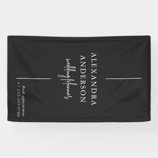 Moderne Typografie Schwarz/Weiß Elegant Minimal Banner (Horizontal)