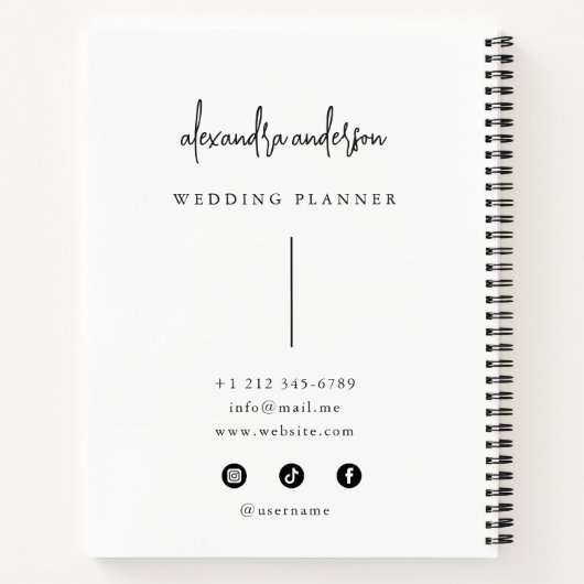 Moderne Typografie Schwarz/Weiß Elegant Minimal Notizblock (Rückseite)