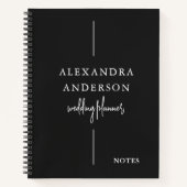 Moderne Typografie Schwarz/Weiß Elegant Minimal Notizblock (Vorderseite)