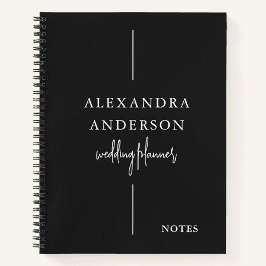 Moderne Typografie Schwarz/Weiß Elegant Minimal Notizblock (Vorderseite)