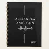 Moderne Typografie Schwarz/Weiß Elegant Minimal Planer (Vorderseite)