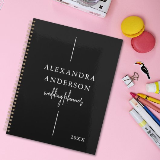 Moderne Typografie Schwarz/Weiß Elegant Minimal Planer