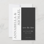 Moderne Typografie Schwarz-weiß Hochzeit Save The Date (Vorderseite)