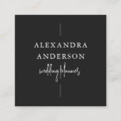 Moderne Typografie Schwarz-Weiß-Hochzeitsplaner Quadratische Visitenkarte (Vorderseite)