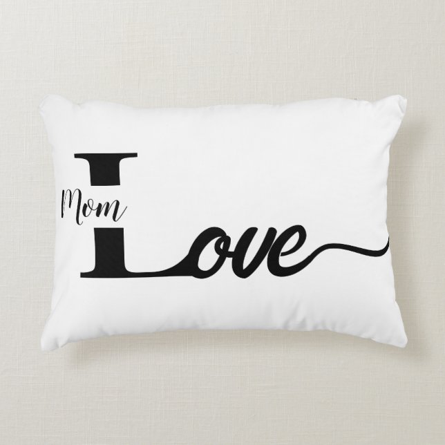 Moderne Typografie Schwarz-Weiß-Liebe Mama Dekokissen (Vorderseite)