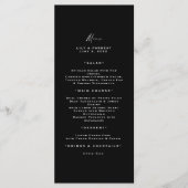 Moderne Typografie, Schwarz & Weiß-Menü Menükarte (Vorderseite)