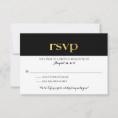 Moderne Typografie Schwarz-Weiß Streifen | UAWG RSVP Karte (Vorderseite)