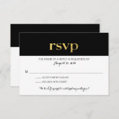Moderne Typografie Schwarz-Weiß Streifen | UAWG RSVP Karte (Vorne/Hinten)