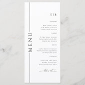 Moderne Typografie - Schwarz-weiße Hochzeitmenü Menükarte (Vorderseite)