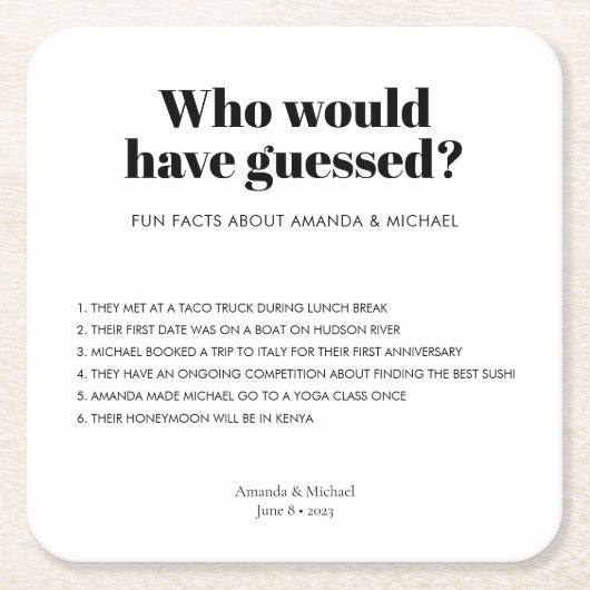 Moderne Typografie - Schwarz-weiße Hochzeitsfreude Rechteckiger Pappuntersetzer (Vorderseite)