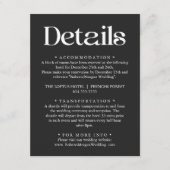 Moderne Typografie Schwarze Hochzeitdetails Begleitkarte (Vorderseite)