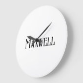 Moderne Typografie Schwarzer Familienname Große Wanduhr (Winkel)