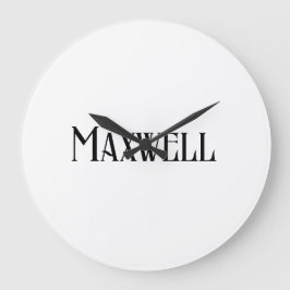 Moderne Typografie Schwarzer Familienname Große Wanduhr