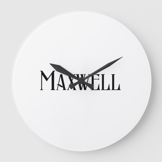 Moderne Typografie Schwarzer Familienname Große Wanduhr (Vorderseite)