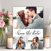 Moderne Typografie Script 3 Foto Collage Wedding Save The Date