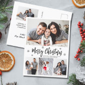 Moderne Typografie Script Collage Weihnachten Postkarte