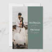Moderne Typografie Script Foto QR Code Hochzeit Einladung (Rückseite)