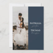 Moderne Typografie Script Foto QR Code Hochzeit Einladung (Rückseite)