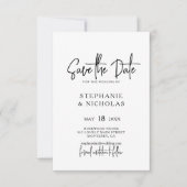 Moderne Typografie Script QR Code Hochzeit Save The Date (Vorderseite)