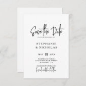 Moderne Typografie Script QR Code Hochzeit Save The Date (Vorne/Hinten)