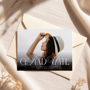 Moderne Typografie Senior-Foto Elegante Abschlussf Einladung