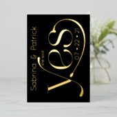 Moderne Typografie Sie sagte JA STD Folieneinladung (Stehend vorne)