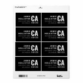 Moderne Typografie sieht schwarz/weiß Rücksendeadr (Vorne)