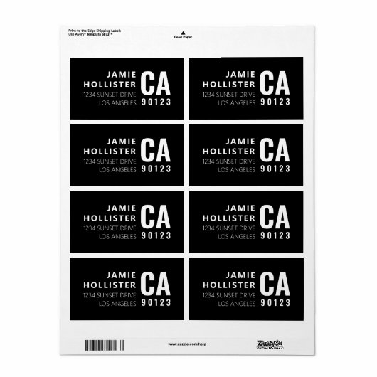 Moderne Typografie sieht schwarz/weiß Rücksendeadr (Vorne)