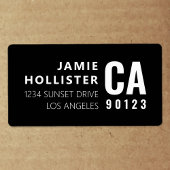 Moderne Typografie sieht schwarz/weiß Rücksendeadr