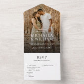 Moderne Typografie Single Foto Hochzeit All In One Einladung (Innen Boden)